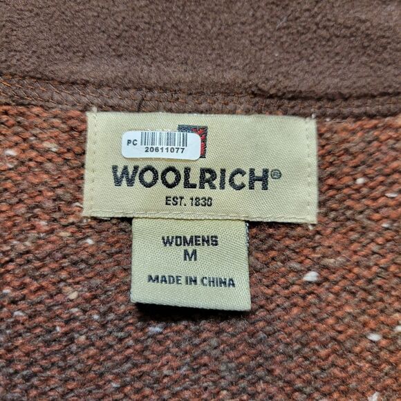 Woolrich Brown Cinnamon Heather Half Zip Sweater Women's Medium Wool Blend - Picture 8 of 11